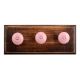 Pink Black Crackle Ceramic Wooden Hooks 